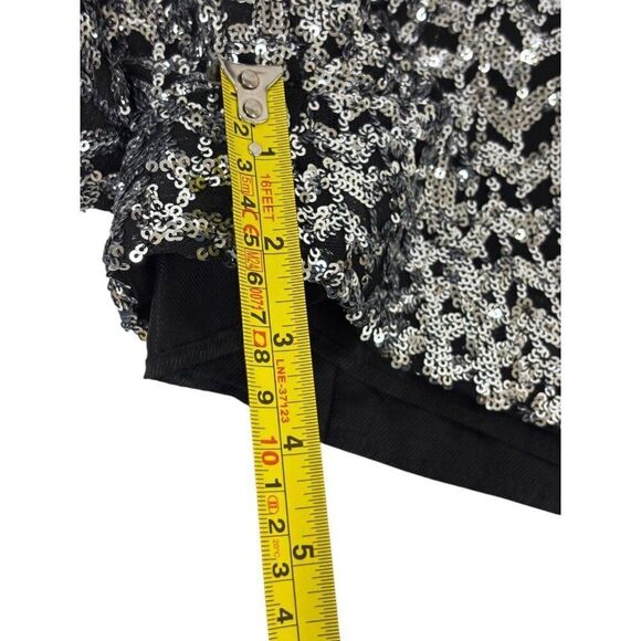 Zara Womens Sequin Shorts Size M Black Silver High Waist 8983/627 Blogger NWT - Picture 12 of 12